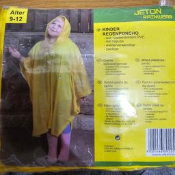 Verkaufe neuen Kinder Regenponcho; gelb; 9-12 Jahre; OVP