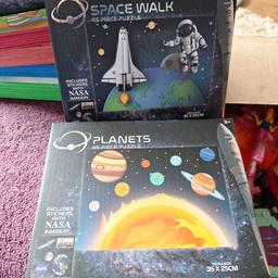 New NASA 45 piece puzzle.with stickers...
2 designs 
1x spaceman & rocket
4x planets
2.00 EACH 
no offers
