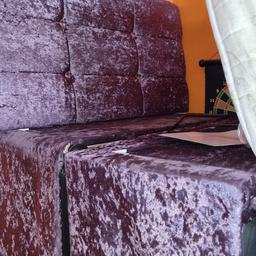 purple crushed velvet 4ft6 double divan bed base with drawers and matching headboard in great condition.no mattress 
£40 
collection only anfield L5