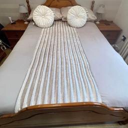 Solid pine double bed frame complete with all fixings, centre support beam and solid lats. Takes a standard double 4ft 6 mattress & dismantles for moving. Viewing/collection is Leeds LS24 & delivery is available if required - £75