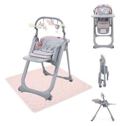 Brand new not used - please note most packaging has been removed.

Chicco Polly Magic Relax 3in1 - Paradise Pink.

Highchair
Low Chair
Splash Mat

Key things to know
Suitable from birth – 15kg (approx. 3yrs)
3in1 Highchair: Baby Recliner (0m+), Highchair (6m+) & Chair to table (6m+)
Toy Bar
8 Height Positions
4 Recline Positions