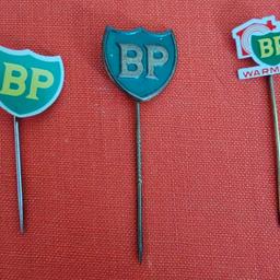 Vintage BP pin badges 1960's and 70's.

Green and Gold £8.00 each
Green and White £6.00 each
Warmth £3.50 each
+ P&P

All lovely condition.