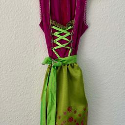 Wunderschönes grün-violettes Dirndl in Größe 158. Bänder zum Schnüren im passenden Grün. Das Dirndl wurde selten getragen.