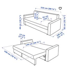 Nice and modern sofa bed from IKEA in very good condition, very practical bought 1 year and few months ago. it must be dismantled to leave the flat.