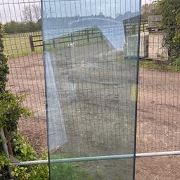2 x New double glazed unit with a tint of blue ideal for garage or shed 
Size is 820wide 1980 high 
24 mm thick  
Blue active tint in them and there are 2 of them