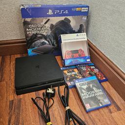 Ps4 slim in great condition. Works perfectly. Includes the following :
- 1x controller
- power cable
- hdmi cable
- 3 games as shown.
Please no scammers, I will not post! Collection only or can deliver for extra fee. Thanks.