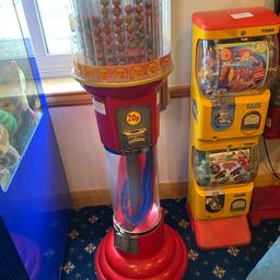 Tall lollipop sweet vending machines for sale 

Comes with key dully working currently on site 

With coin mechs 20p 

Please look at photos for condition could do with new lid and cover 

Collection from Romsey Nr Southampton 

More machines for sale soon
