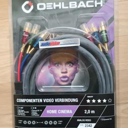 Oehlbach Component VI Komponenten-Video-Cinchkabel 
Farbe: schwarz 
Länge: 2.00 m
Ungeöffnet
Preis: 40€
