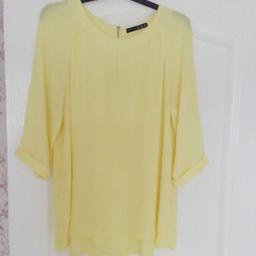 Ladies yellow blouse, 3/4 sleeves, zip at back, COLLECTION ONLY.