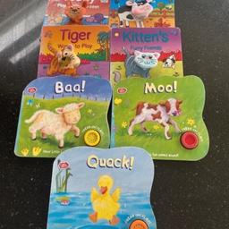 7 hard interactive toddler books. Some have sounds others finger puppets
