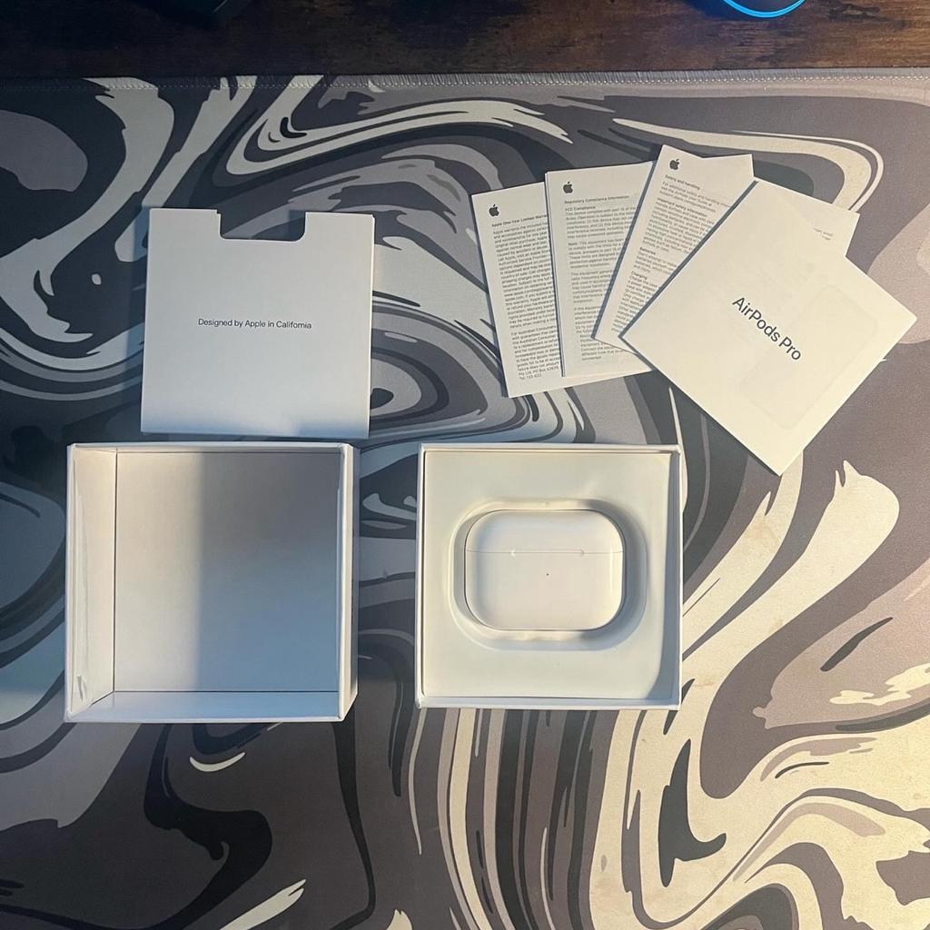 I Received these as a present but I already have a pair so I have never used them

AirPods Pro 2nd generation-
Free delivery ✅

Description of product :

In the box :

Earbuds
Charging Case
Lightning to USB-C Cable
Silicone Ear Tips (three sizes: S, M, L)
Documentation