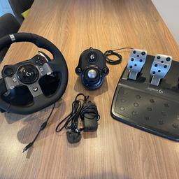 Collection or local delivery only. Logitech G920 Wheel, Pedals & Gear Shifter. Xbox & PC.

£130 Or nearest OFFER. 

The G920 is for the Xbox and PC.
-Xbox Series X|S or Xbox One

I’m more than happy to show everything working, all the buttons, pedals etc including full fidelity, which shows the range of the wheel and the pedals and how smooth they work. Free from interference and pedal potentiometer bounce.

If you’re using the Logitech wheel on a PC, then you need to download :-

Logitech Ghub. (which takes less than a minute) This will install the necessary drivers on your pc.

I’m located in Kirkby in Ashfield, just off junction 27/28 on the M1