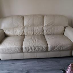 Used condition 
Have 2 sofas which are 3 seaters in cream colour
£50 each
Collection From Colne