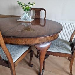 Wooden extendable table and 4 chairs, in used condition, very steady, a good project. 
From smoke and pet free home.
Collection Thrybergh, Rotherham