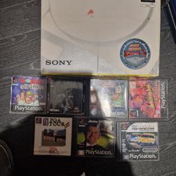 Playstation 1 comes with 7 games 2 controllers in Box with the  manuals  collection Halifax can deliver local