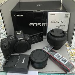 Canon R7, with EF to RF adapter and Sigma 30mm f1.4 art lens.
Like new, camera comes boxed, lens and adapter come with pouches.
Battery, charger, strap included 
Everything pictured is included 
Genuine reason for sale
Still under warranty 
No offers priced to sell