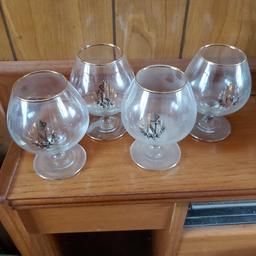 baccarat napoleon brandy glasses with with gold crown £5 each or £15 for the 4 ovno collection only