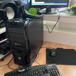 Old Gaming pc. Still very good. Can easily play games like Csgo Fortnite Roblox etc. Can be tested. I5-4460 1TB hdd 8gb Ram ddr3 Geforce GTX960. Comes with basic 20” LG monitor mouse and keyboard. Can be sold just pc separate.
