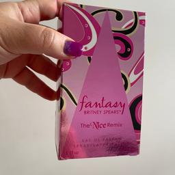 Very Rare
Out of stock on line 
Sale on eBay £50 plus 
Fantasy The Nice Remix Eau de Parfum Spray 30ml  by Britney Spears
The Nice Remix Eau de Parfum is a sweet and white floral fragrance for women
Classed as a musky, fruity, powdery and fresh scent
Top notes: Cupcake and Jasmine
Heart notes: Kiwi
Base notes: Musk
Offers welcome