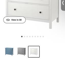 IKEA HEMNES white draws.
In good condition, slight mark to the top. Please see 3rd photo.
The white stain version is £152 online. Please note that this is just white and not white stain.
Collection only from Sutton Coldfield. No delivery or courier.
