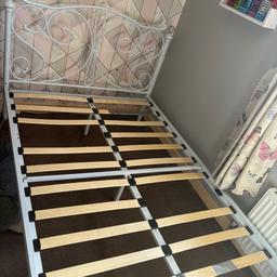 White small double bed for sale just needs a couple of slats changing but doesn’t effect the use of bed at all
Bed was being dismantled when pic was taken.