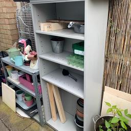 Metal Storage Cabinets. 3 available ideal for in the shed or in the garage or garden. Very strong

Size - Height 57.5 inch x Width 24 inch x Depth 12 inch each with 3-4 shelf’s that can be moved around to suit any height

Very heavy requires 2 to carry. Price is for all 3

Collection Only B74