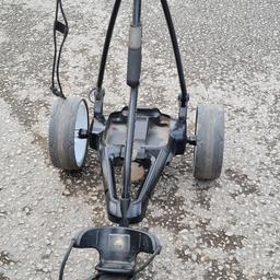 Powakaddy FW3i. Full working order. Clean, well looked after, recently serviced. New front wheel. 18 hole plug and play lithium battery with charger. Umbrella holder. Includes a set of winter wheels.
