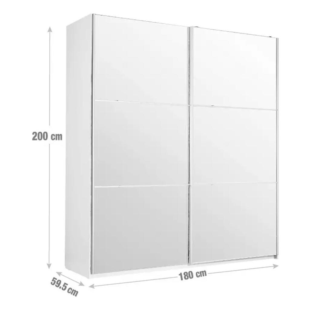 Large wardrobe with 2 hanging rails, 2 shelves.

Size H200, W180, D59.5cm. 143kg

Due to the size and weight this would need to be dismantled and reconstructed (instructions available)

Actual photos and/or video call while in situ available on request.