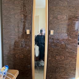 1960 brown wood effect his and hers wardrobes slight wear and tear around her wardrobe mirror been in family since new.
Hers-width 4ft 3inch, hight 5ft 9inch, depth 22inch
His-width 3ft, hight 5ft 9inch, depth 22inch
Sold as pair
Collection only