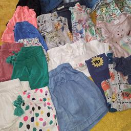 mainly next, couple m&s and all age 2-3 years
8 shorts
7 tshirt 
1 Denim jacket
2 Playsuits (1 is with a tshirt underneath)
2 outfit (tunic & leggings) (orange tshirt and floral shorts-not brought as an outfit but match well)
1 dress (amazing)
1 skirt with braces and bird tshirt
2 Denim shorts
2 summer style jeans (the lighter pair have a few little marks on)
all in great used condition and have been looked after just need wash/iron from storing.
any questions please ask.