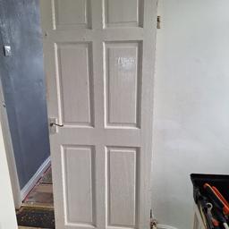 4 x white used solid internal wooden doors in good condition, all with handles. no longer required. size is 77cmx30cm. collection only £70 for the lot or £20 each