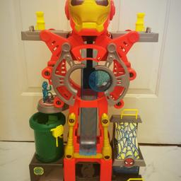 Hardly ever used, great condition.

-Activate light effects by lifting Iron Man's mask or pressing button on his head
Trigger trap doors that drop figures into Hulk’s gamma chamber or bounce them off Spider-Man’s web launcher
Use the ramp to launch the motorcycle vehicle
Contents: 1x playset, 1x Iron Man figure, 1x Hulk figure, 1x additional set of power up arms, 1x motorcycle & 1x instructions
Dimensions: 64.1H cm
Batteries required: 3x LR44 (included)

RRP £60
*Suitable from age 3+