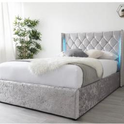A brand new still in box luxurious silver crush velvet king size bed with build in led lights to set a calm relaxing mood before going bed.
This bed frame also has plenty of storage underneath. 

Reasonable offers welcome
Collection only