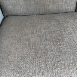 Bought originally from John Lewis.
Sofa is a light grey fabric and has dark wooden feet. Selling because of house move.

Width- 230cm,
Chaise longue - 190cm
Depth- 86cm
Height- 70cm

Cash only