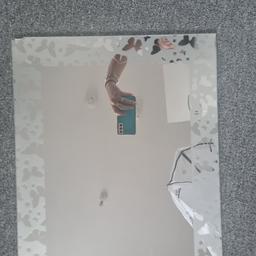 Glass mirror, with Decorative butterfly print. Slight chip in bottom right coner. No where to use this now. Was used as a bathroom mirror. Collection only sheffield s5