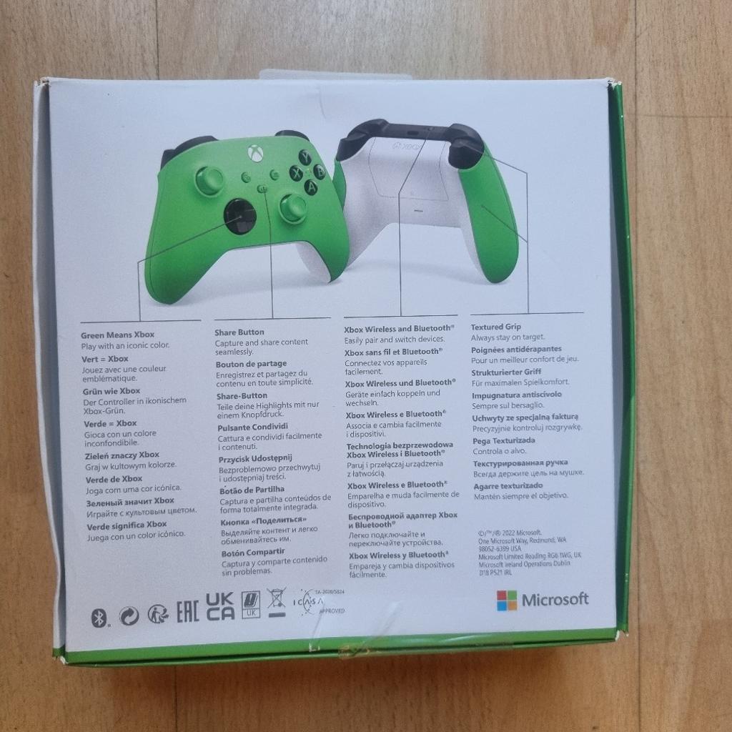 New Unopened the Microsoft Xbox Series X/S Wireless Controller in Velocity Green. This top-quality controller is compatible with a wide range of platforms including Microsoft Xbox One, PC, iOS, Android, and Microsoft Xbox Series X/S, making it the perfect choice for avid gamers.

It boasts Bluetooth connectivity, ensuring uninterrupted gaming sessions. Whether you're playing on your console or PC, this controller offers the same level of precision and comfort. With a model number of QAU-00091