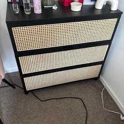 Like new black rattan dresser in perfect condition