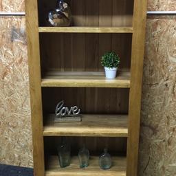 Solid oak bookcase/display cabinet with 4 x solid shelves inside and 2 x dovetail storage drawers in the base. A really heavy piece of quality furniture built to last. Measuring 75cm wide x 40cm deep x 181cm tall. Viewing/collection is Leeds LS24 & delivery is available if required - £195