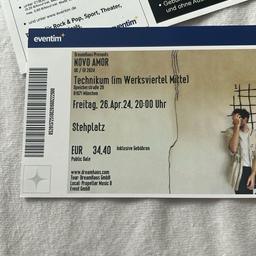 Verkaufe 2 Karten für das Novo Amor Konzert am 26. April 2024 in München