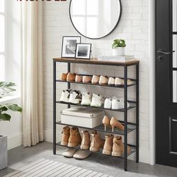Title: Shoe Rack
Shelf type Tiered Shelf
Number of shelves 5
Product Code; CN-K89
Material : Particleboard, Steel
Special feature: Portable
Product dimensions: 28 D x 75 W x 93 H cm
Viewing welcome 
Delivery available