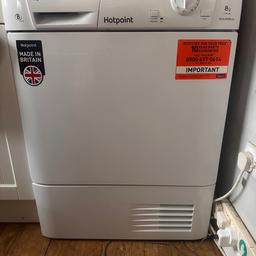 Hotpoint condenser tumble dryer 
Only used a few times from new 
8kg
Standard cotton 
Acrylics
Synthetic 
Low and high heat option
B energy