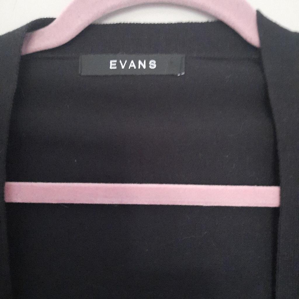 ladies Evans plain black cardigan size 16