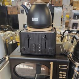 Set of 4 Slice Toaster, 1.7 Litre Kettle and Microwave in Black, £100

BOLTON HOME APPLIANCES 

4Wadsworth Industrial Park, Bridgeman Street 
104 High St, Bolton BL3 6SR
Unit 3                         
next to shining star nursery and front of cater choice 
07887421883
We open Monday to Saturday 9 till 6
Sunday 10 till 2