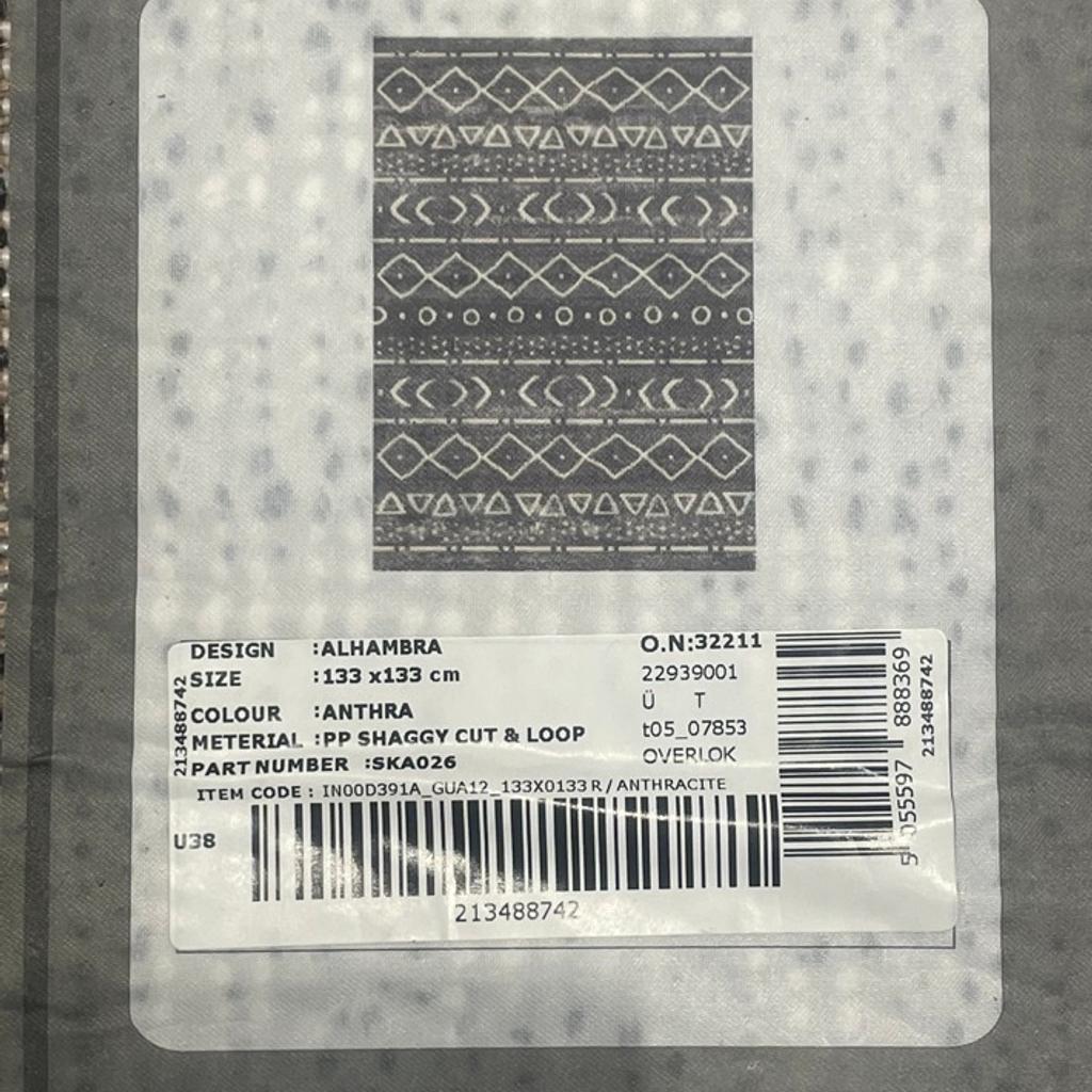HMC Skandi Alhambra Anthra Modern Rug

Size 133cm x 133cm

Brand new still sealed in plastic roll
2 available

NO POSTAGE BUYER MUST COLLECT
Due to size and weight collection only
Collection from Peterlee (SR8)
RRP - £60