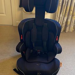 Black Halfords car seat from 9kg to 36k. Approximate age range 9 months to 11 years. In great condition . 
Unable to post due to size. Local collection is Fulwood Preston, PR2.
Instructions booklet included.