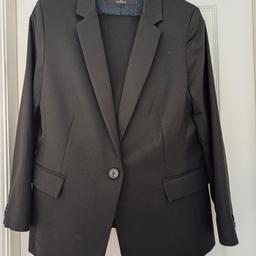 Unworn Next Ladies 3 piece Trouser Suit.Black,Jacket Size  16,2 pairs of Matching Trousers  Size 14 Long.Cist £99.00