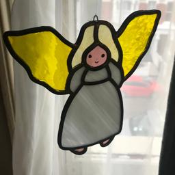 Hanging Stained Glass Angel