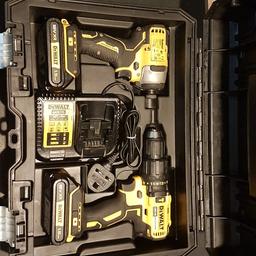 dewalt combi drill set,impact driver,hammer drill,charger in a stack box