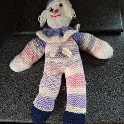 POSTAGE IS AVAILABLE VIA PAYPAL OR CONTACTLESS PICKUP 
NEWLY KNITTED CLOWN .
IN SOFT DOUBLE KNIT WOOL...
🔵KINDLY DONATED FOR FUNDRAISING. 
MONIES WILL GO TO 
THE MAN SHED