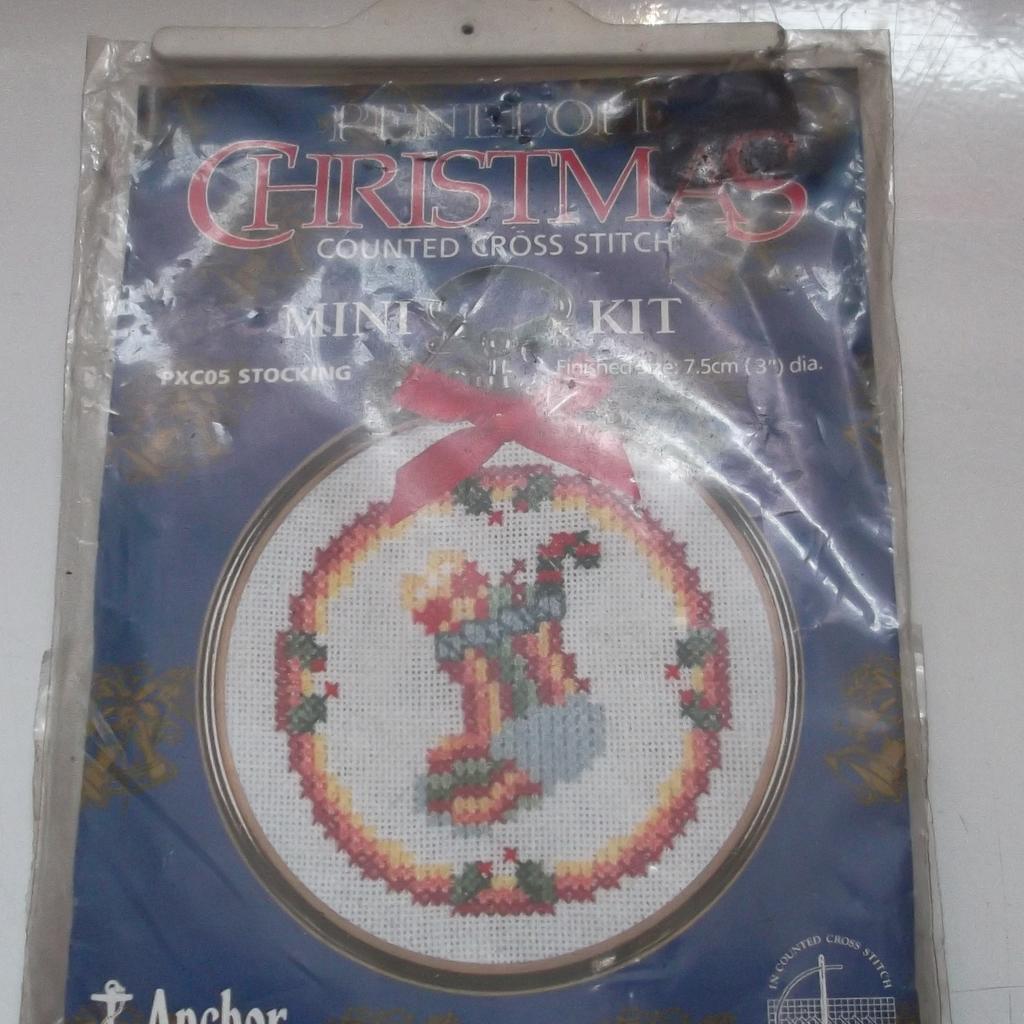 I am having a clear out and selling these 3 Christmas themed mini Cross Stitch Kits as a job lot. I will not separate and price shown is for all 3 kits. They have been stored for while so packaging is damaged. Kits come with the gold coloured decorative hoop to display. Finished size is 7.5cm (3") diameter.

I am willing to post in the UK and cost will be checked upon request.